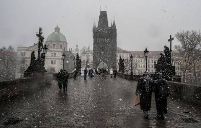 Eifert János - Károly híd Prágában hóesésben (2008)